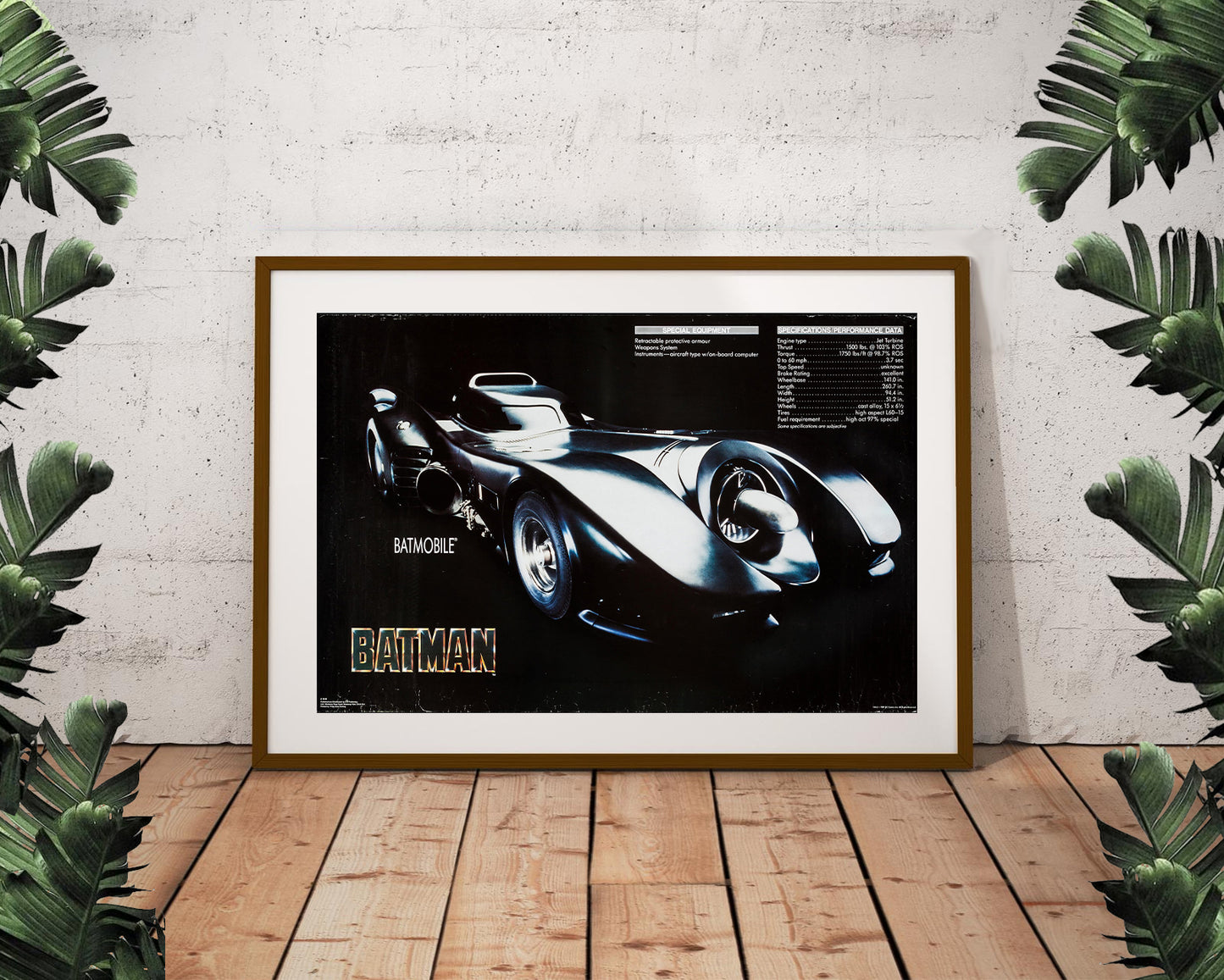 Batman Batmobile Specs Retro Poster (24"x36")