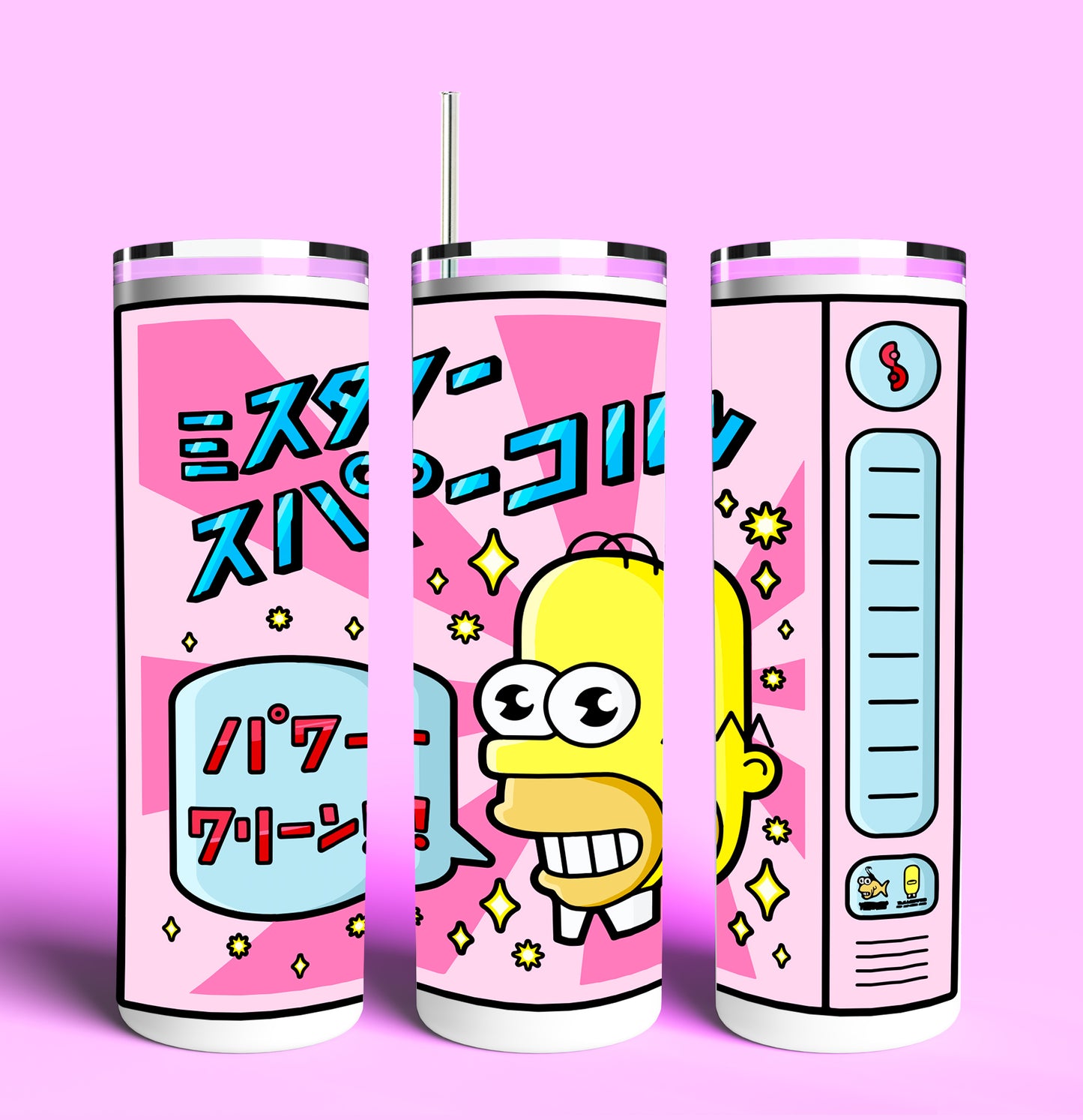 Mr. Sparkle Homer 20oz Skinny Tumbler (Lid and Plastic Straw Included)