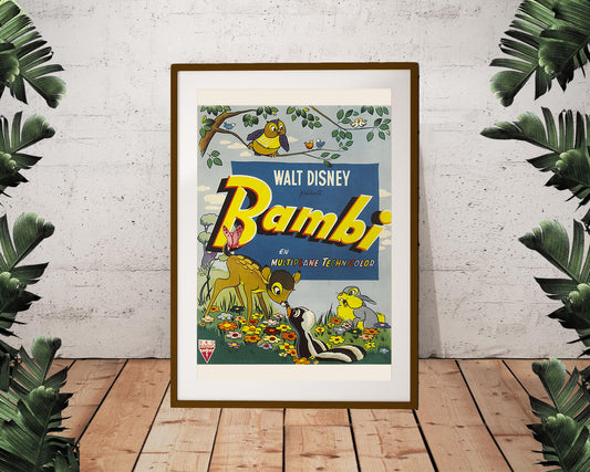 Bambi Belgian 1947 Vintage Poster (24"x18")