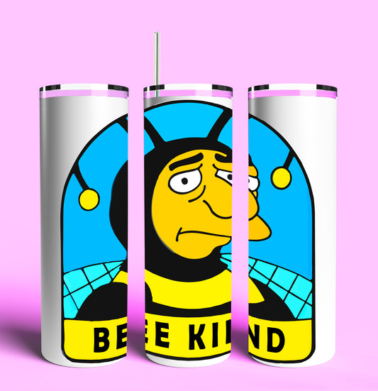 Bumblebee Man Bee Kind 20oz Skinny Tumbler (Lid and Plastic Straw Included)