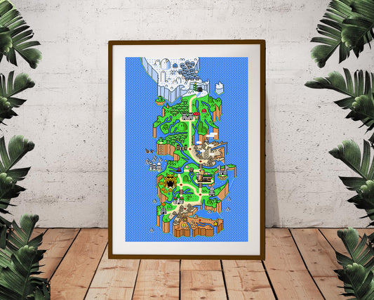 Game of Thrones Map (Super Mario Style) Poster (24"x36")