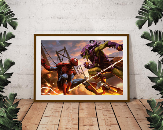Spiderman vs Green Goblin Portrait Poster (24"x36")