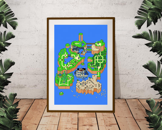 Super Mario World Map Poster (24"x36")