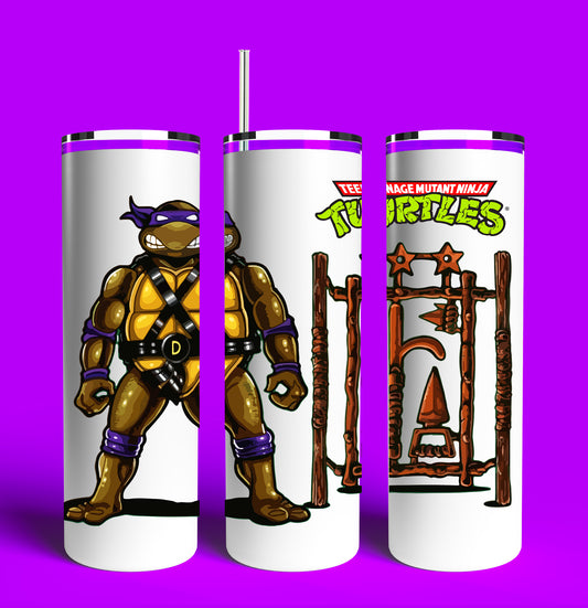 Donatello Teenage Mutant Ninja Turtles Action Figure 20oz Skinny Tumbler (Lid and Plastic Straw Included)