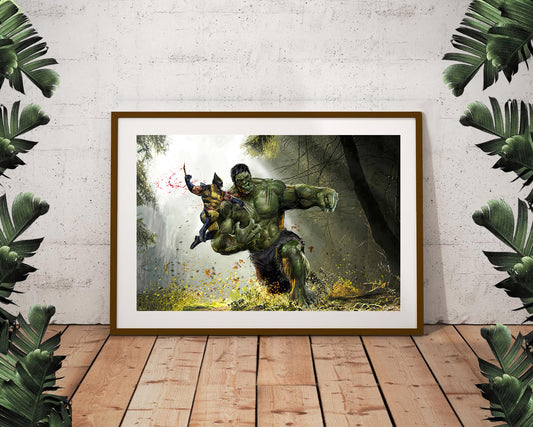Wolverine vs Hulk Portrait Poster (24"x36")