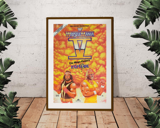 WrestleMania 5 Poster - Hulk Hogan vs Macho Man (24"x36")