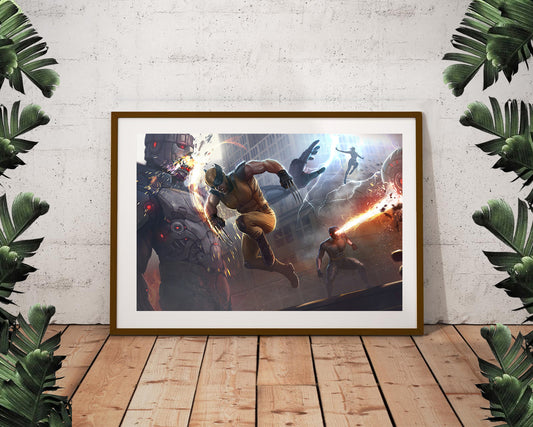 X-Men vs Sentinel Portrait Poster (24"x36")